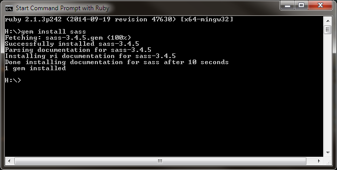 command prompt with ruby